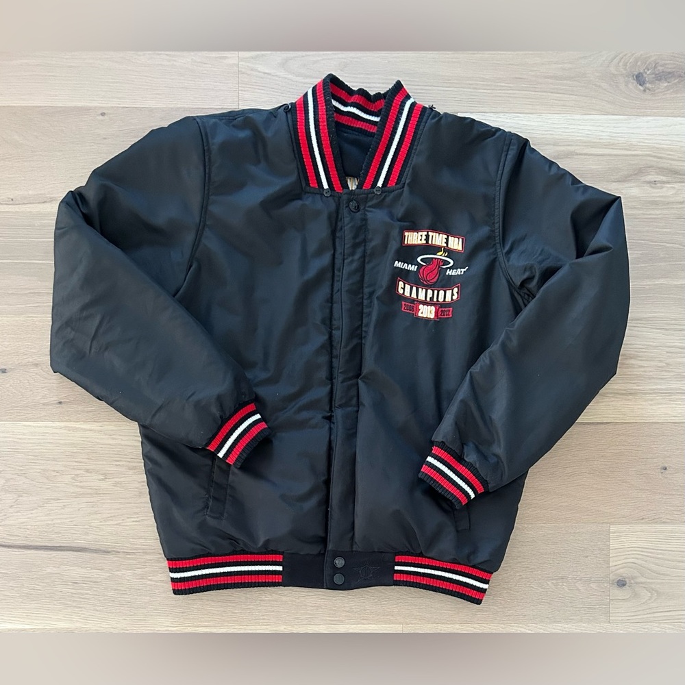 JH Design Miami Heat Reversible 3 Time NBA Champions Bomber Jacket